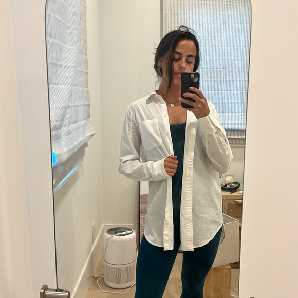 Athleta white long sleeve button-up - Picture 3 of 6